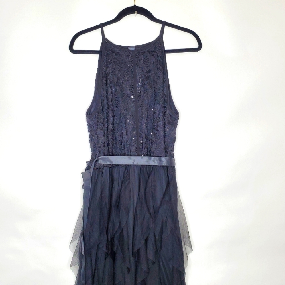 Candalite Sequin Lace Maxi Dress Size 1X Tiered Tulle Skirt Evening‎ Gown NEW - Picture 7 of 16